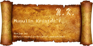 Musulin Kristóf névjegykártya