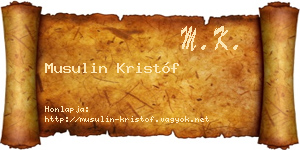 Musulin Kristóf névjegykártya