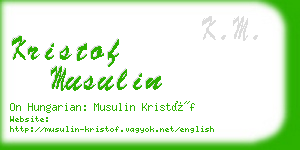 kristof musulin business card